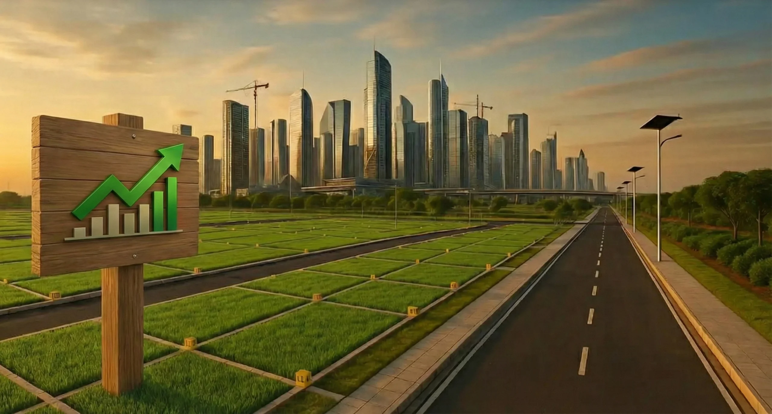 Dholera plot price today shown through plotted land in Dholera Smart City, highlighting budget land investment and future appreciation potential