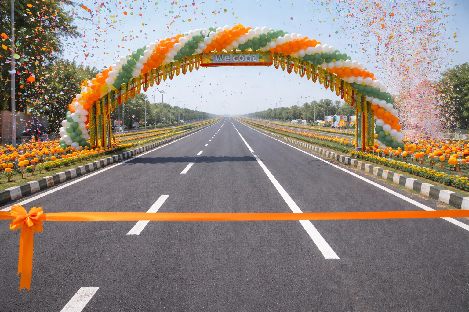 Dholera Expressway postponed update showing newly constructed expressway prepared for inauguration without public movement
