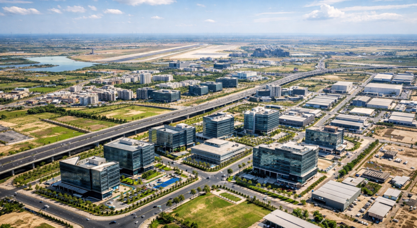 Commercial plots in Dholera with Angel Nova Group featuring planned infrastructure and smart city development